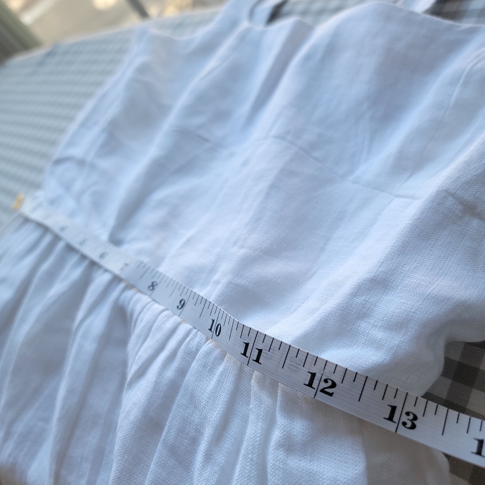 NWT Quince 100% European Linen Fit & Flare Midi Dress, White, S - Picture 9 of 12